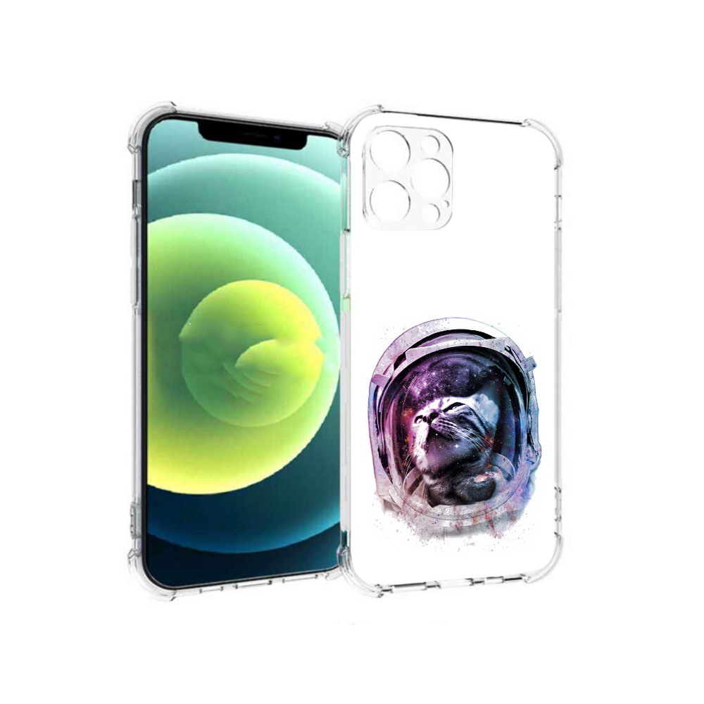 

Чехол MyPads Tocco для Apple iPhone 12 Pro кот в шлеме (PT157529.613.396), Прозрачный, Tocco