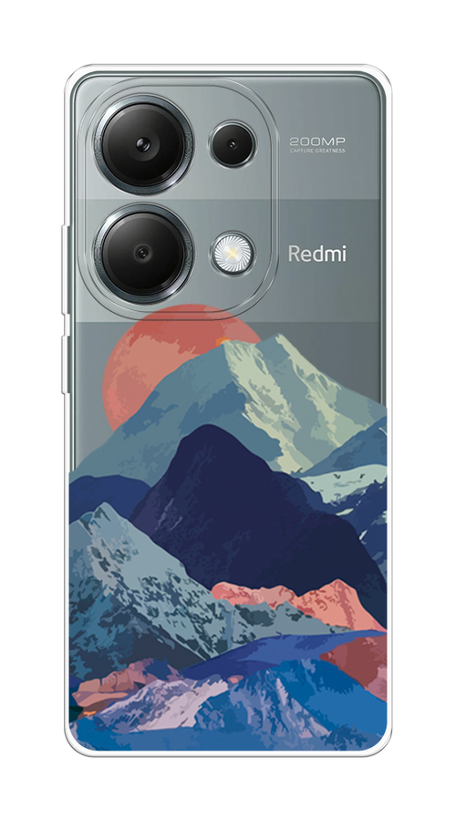 

Чехол на Xiaomi Redmi Note 13 Pro 4G "Закат в снежных горах", Бордовый;серый;голубой, 321650-1