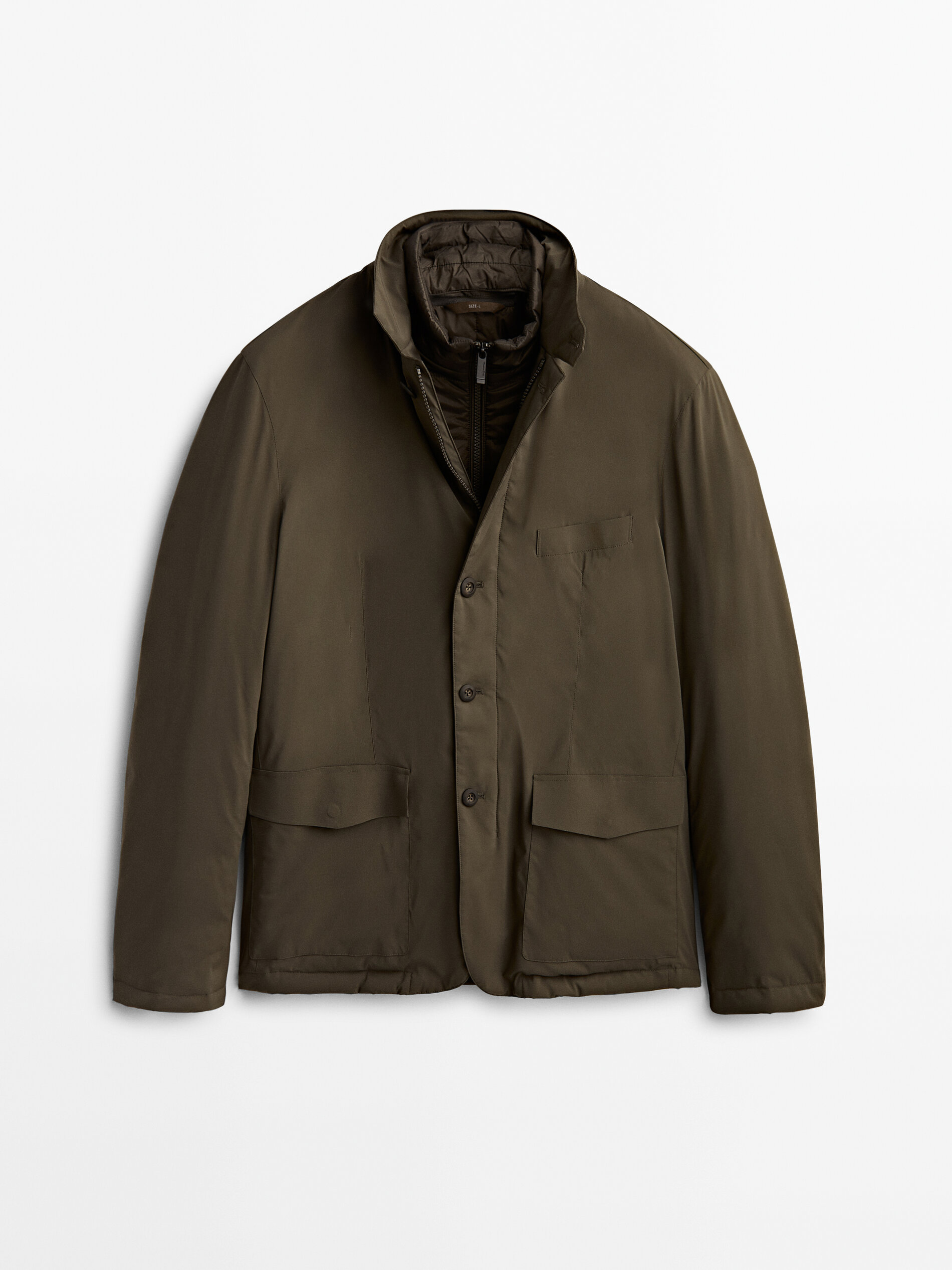 

Куртка мужская Massimo Dutti 03411232505 хаки L, 03411232505