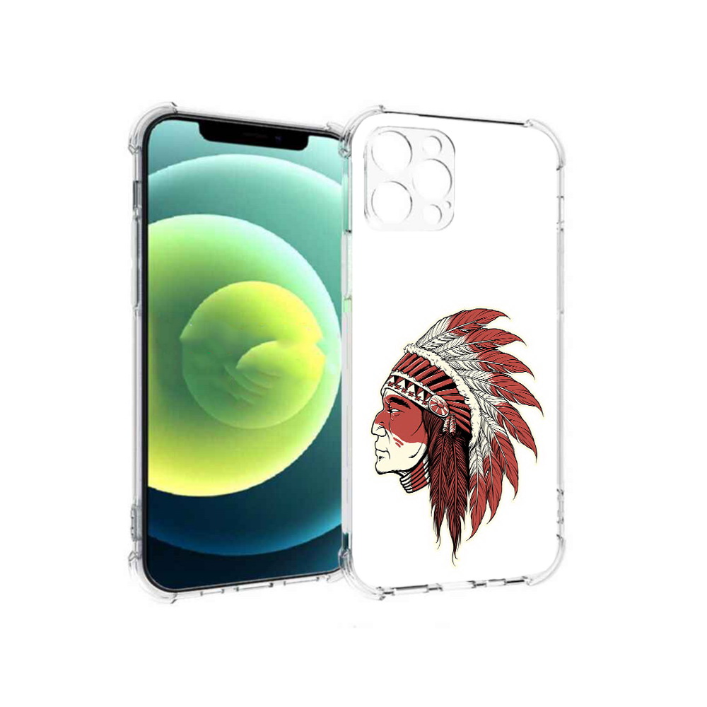 

Чехол MyPads Tocco для Apple iPhone 12 Pro красный индеец (PT157529.613.411), Прозрачный, Tocco