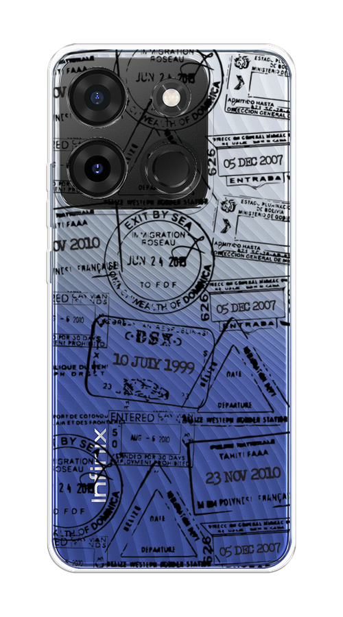 

Чехол на Infinix Smart 7 Plus "Visa stamps 2", Белый;черный;серый, 3103950-2