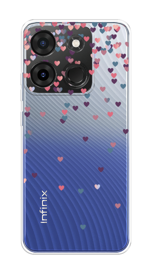 

Чехол на Infinix Smart 7 Plus "Посыпка сердечки", Розовый;фиолетовый, 3103950-3