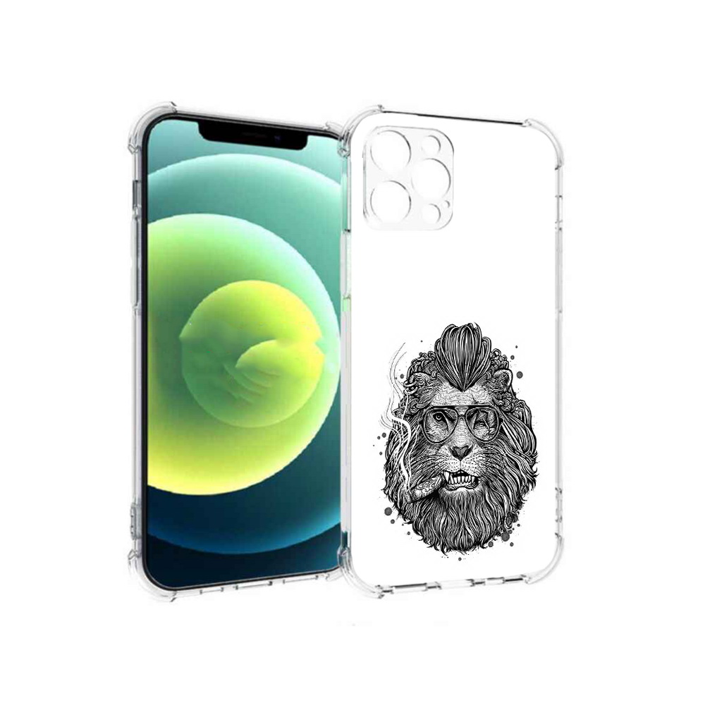 

Чехол MyPads Tocco для Apple iPhone 12 Pro курящий лев (PT157529.613.432), Прозрачный, Tocco
