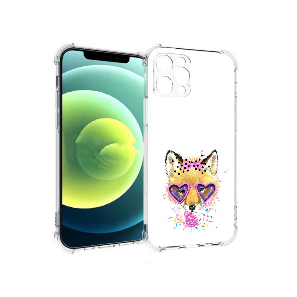 

Чехол MyPads Tocco для Apple iPhone 12 Pro лисенок с бантиком (PT157529.613.441), Прозрачный, Tocco