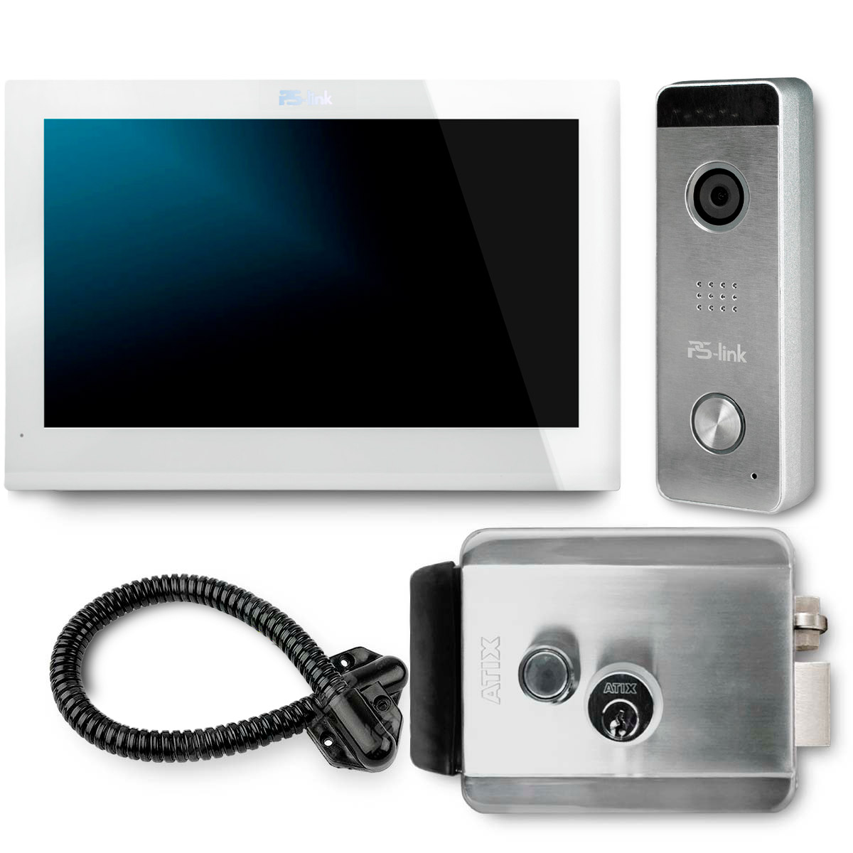 Комплект видеодомофона с вызывной панелью и эл.механическим замком Ps-Link KIT-130TDP-CH