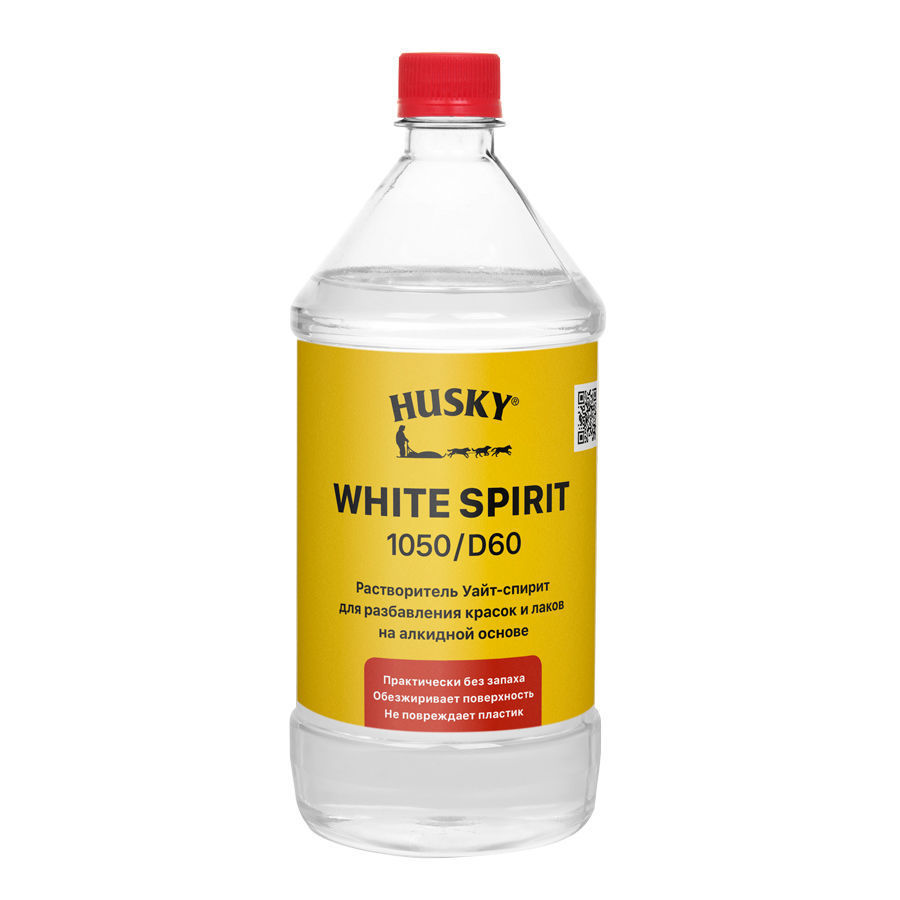 Уайт-спирит HUSKY White Spirit 1050/D60 высокоочищенный 1 л растворитель husky white spirit 1050 d60 1000 мл
