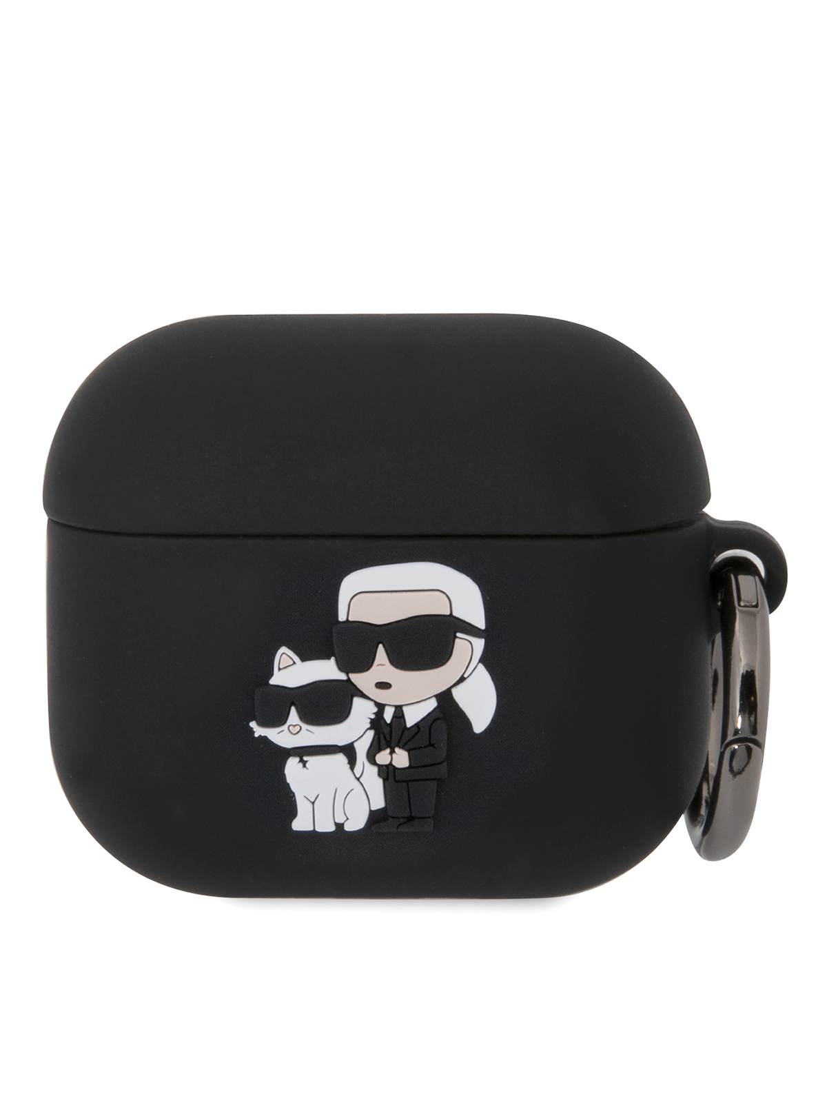 Чехол Silicone case with ring NFT Karl & Choupette Black