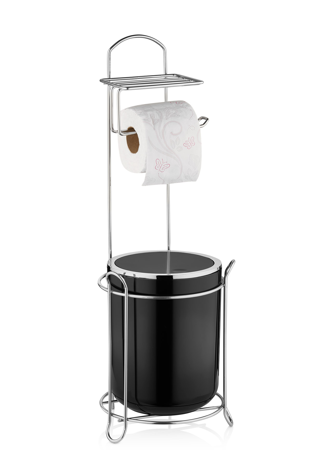 Держатель для туалетной бумаги Vialex с круглым ведром YB255-black