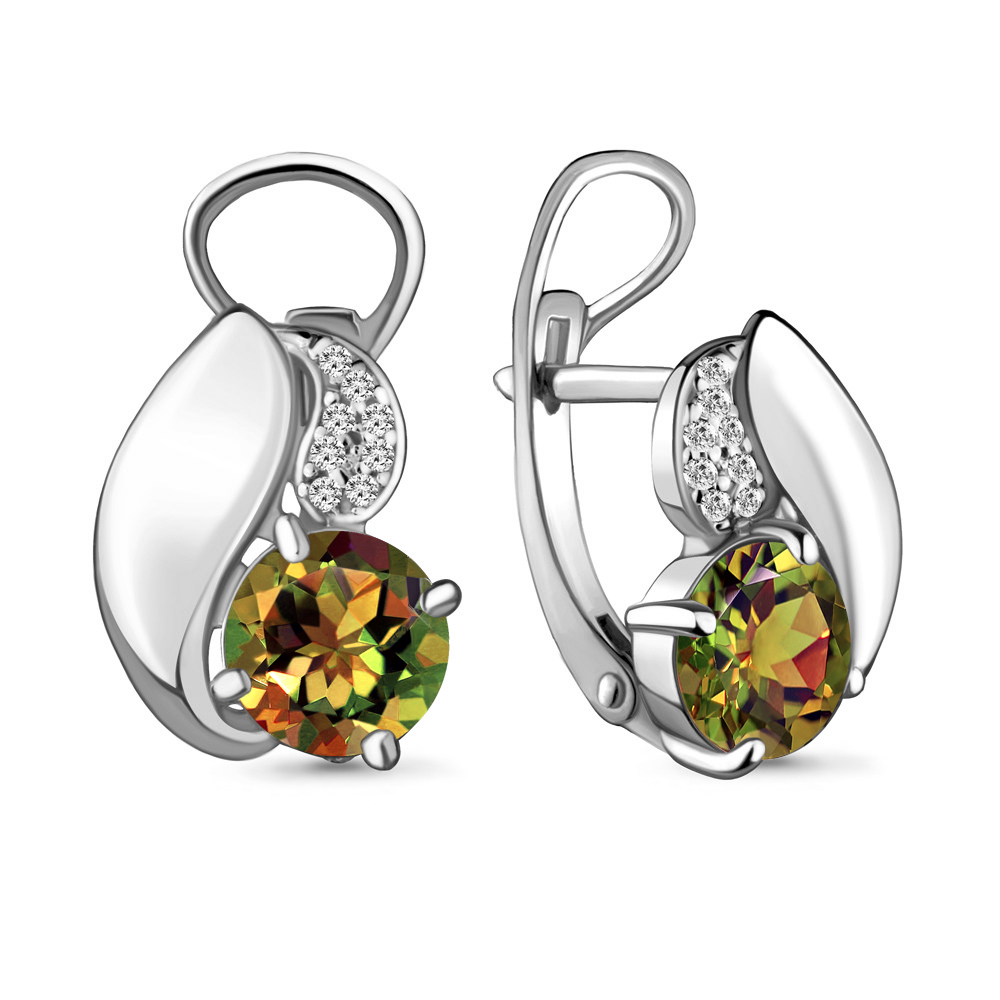 

Серьги из серебра с фианитом Aquamarine 4486619А_925_р, 4486619А_925_р