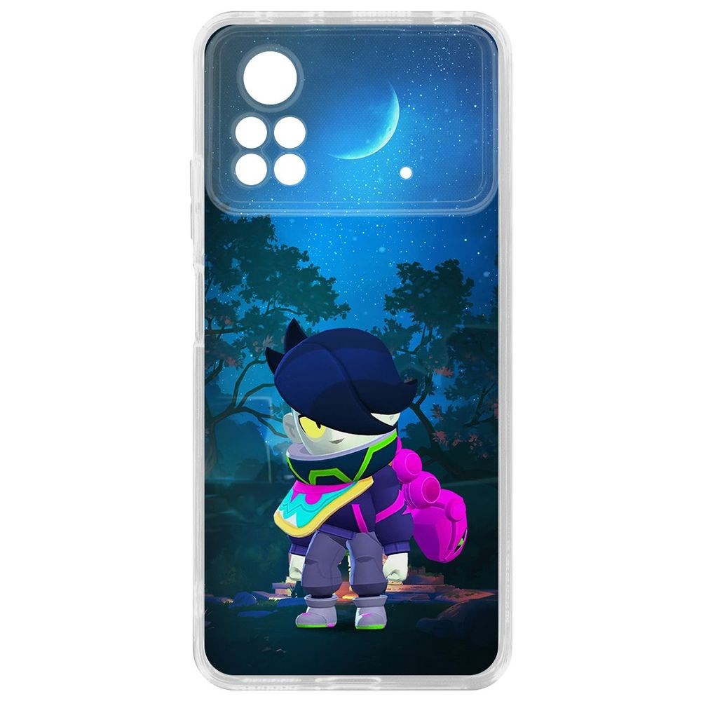 

Чехол-накладка Кейс Brawl Stars-Орочи Эдгар для Poco X4 Pro 5G, Прозрачный