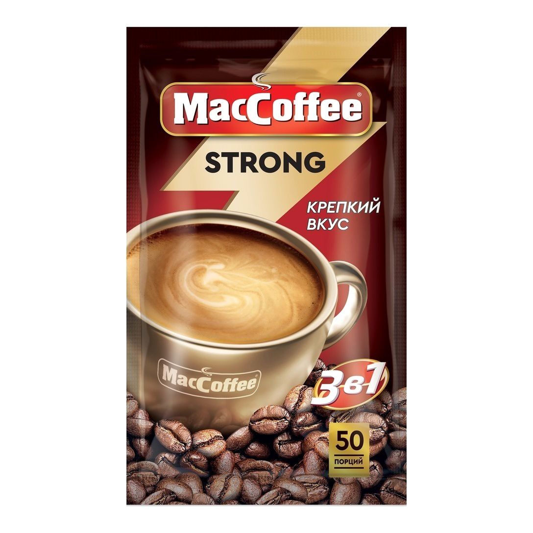 

Кофейный напиток MacCoffee Strong 3 в 1 растворимый 18 г х 50 шт