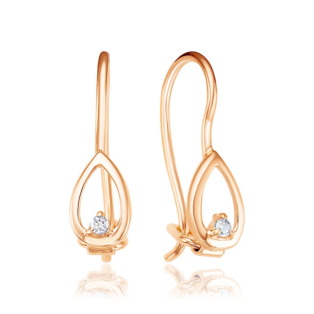 

Серьги из красного золота 585Gold 302006825, фианит, 302006825