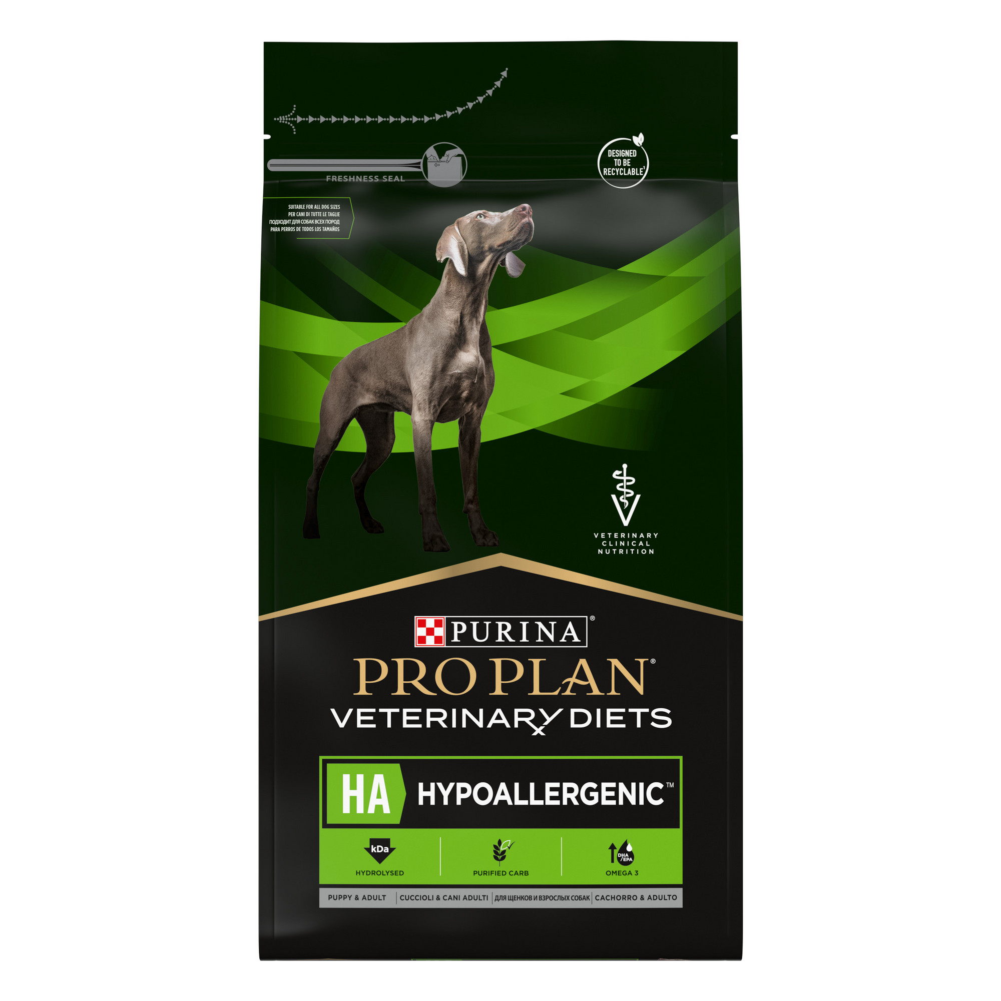 Сухой корм для щенков и собак Purina Pro Plan Veterinary Diets HA Hypoallergenic, 3кг