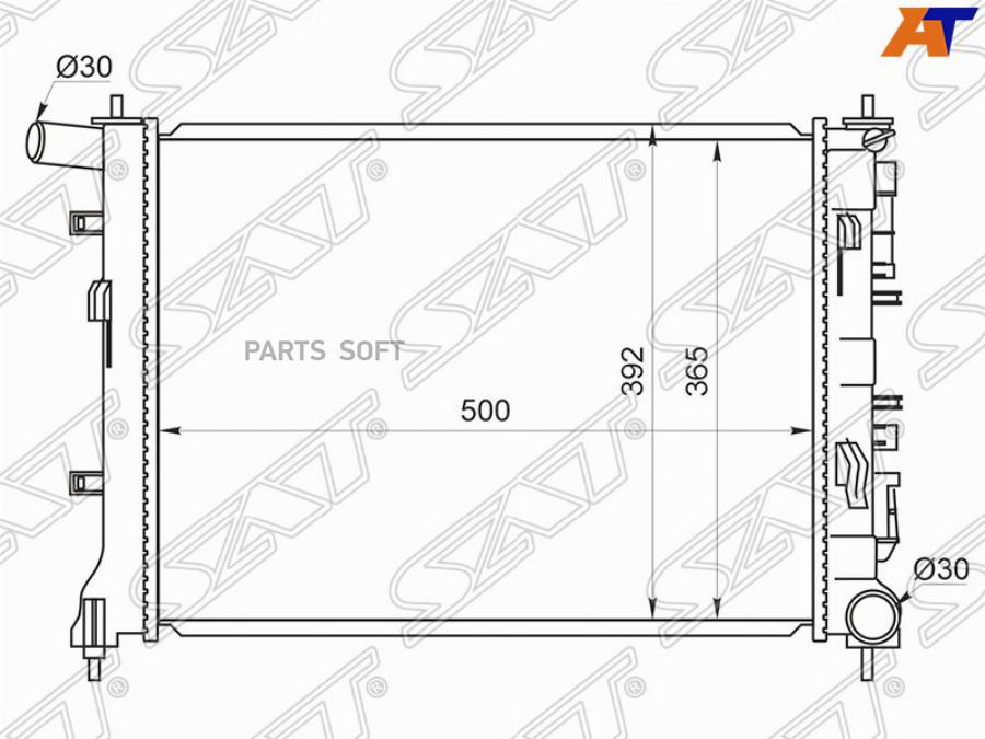 Радиатор Hyundai Solaris Ii / Kia Rio Iv 17- (Трубчатый) Sat арт. SG-HY0016-2-MT-R