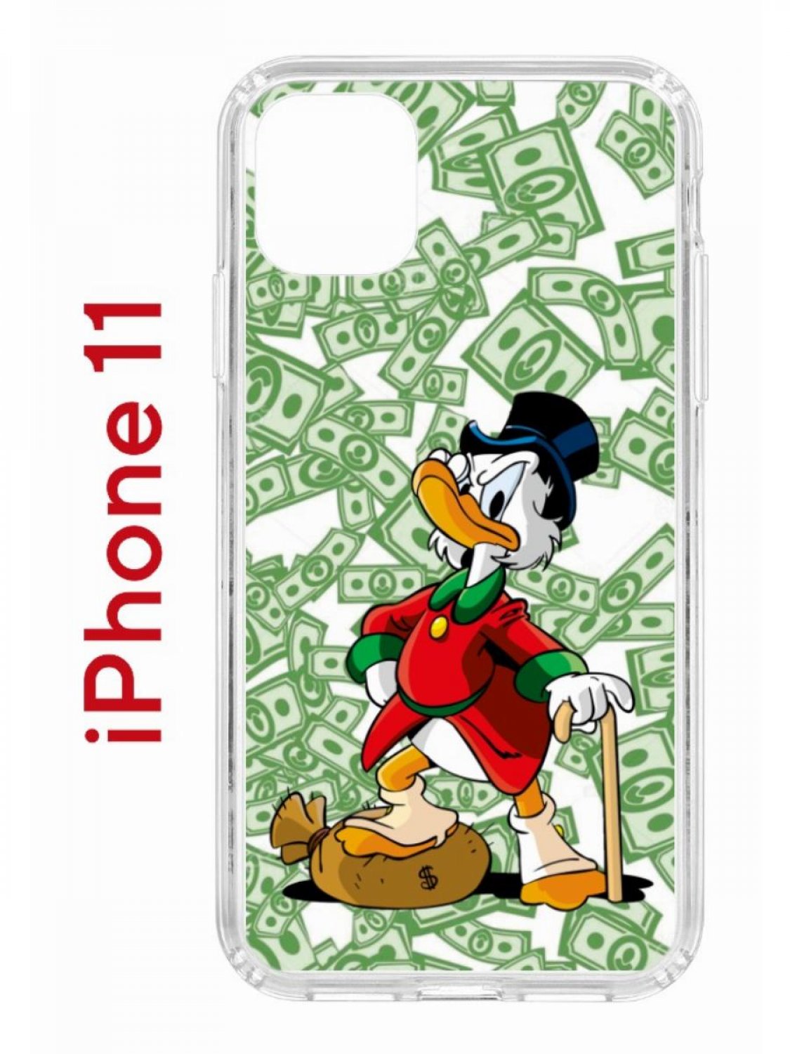 Чехол на iPhone 11 с принтом Kruche Print MacMoney, бампер с защитой камеры