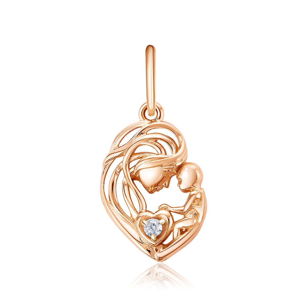

Подвеска из красного золота 585Gold 303002991, фианит, 303002991