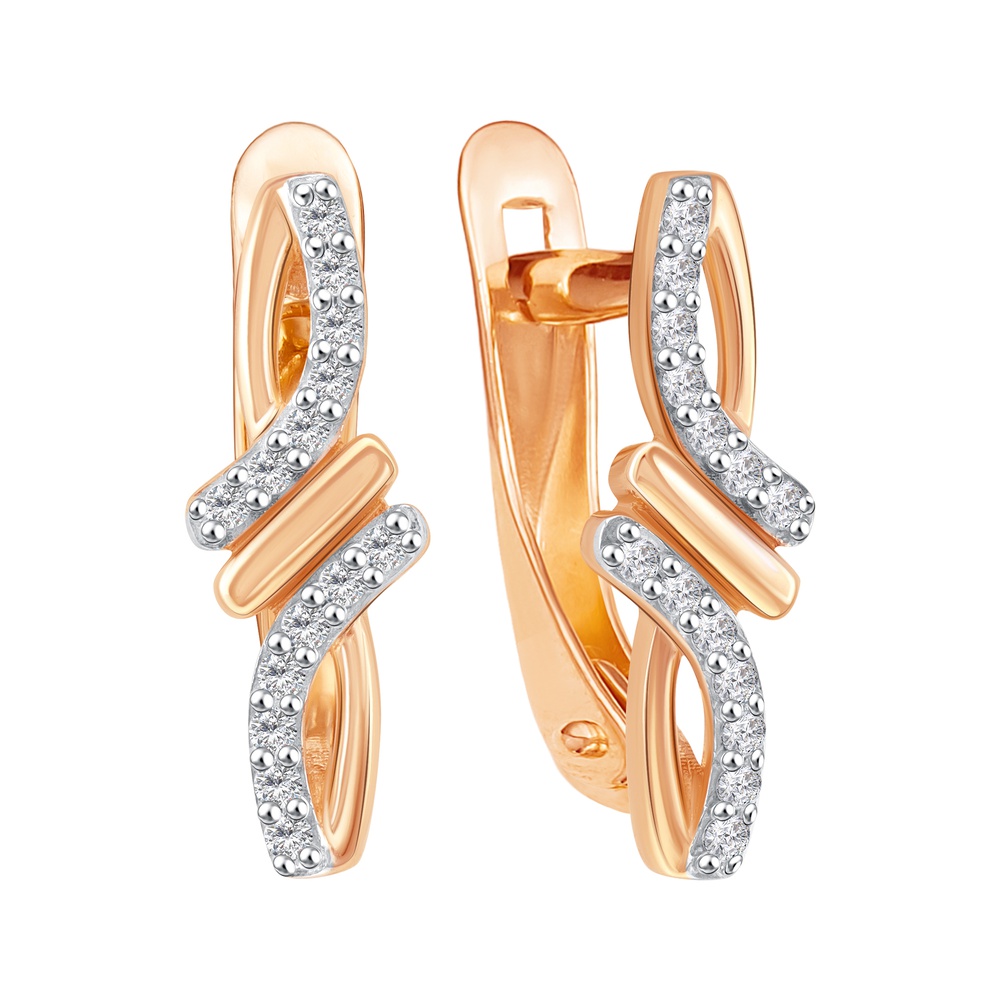 

Серьги из красного золота 585Gold 302006978, фианит, 302006978