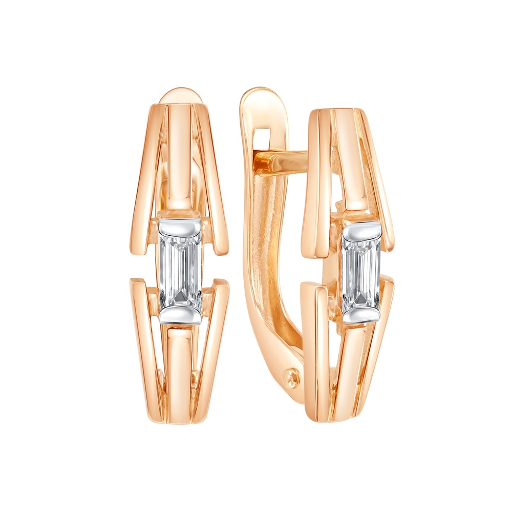 

Серьги из красного золота 585Gold 302006979, фианит, 302006979