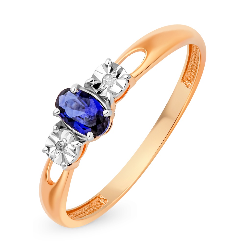 

Кольцо из золота р. , 585Gold 101014689, сапфир\бриллиант, 101014689