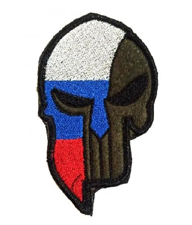 Патч на липучке Череп РФ, 10х6 см