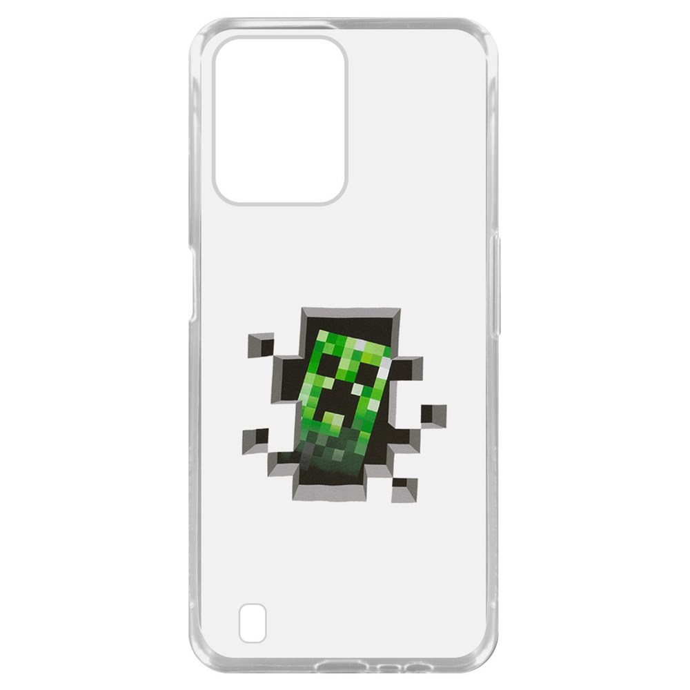 

Чехол-накладка Minecraft-Крипер для Realme C31, Прозрачный