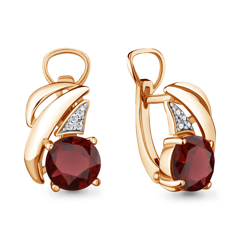 

Серьги из серебра с гранатом Aquamarine 4486703А_925_з, 4486703А_925_з