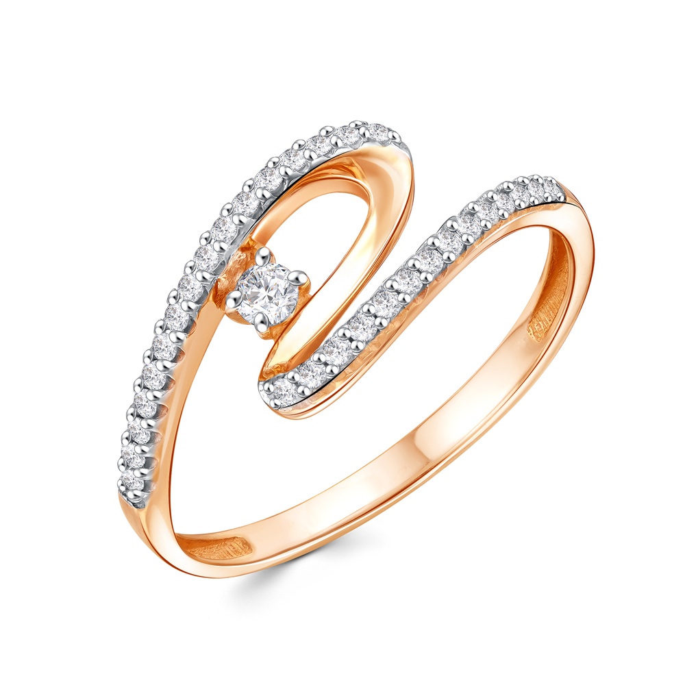 

Кольцо из красного золота, р.  585Gold 301012104, фианит, 301012104