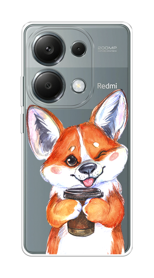 

Чехол на Xiaomi Redmi Note 13 Pro 4G "Корги с кофе", Оранжевый;белый, 321650-1