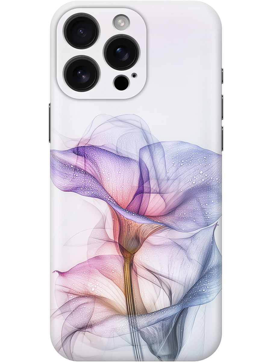 

Силиконовый чехол на Apple iPhone 16 Pro Max с принтом "Прозрачные калы", Прозрачный;белый;серый;фиолетовый, 785198321