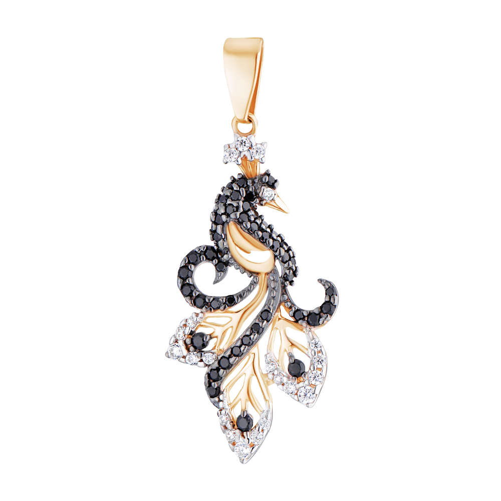 Кулон из красного золота ЮВЕЛИР КАРАТ 1835660/1, фианит