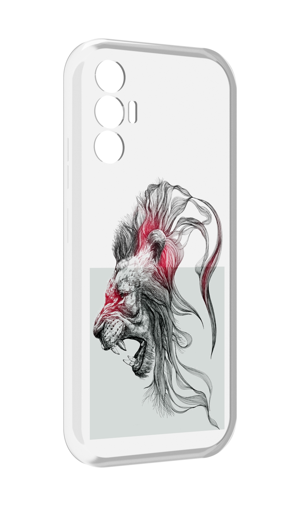 

Чехол MyPads разъяренный лев для Tecno Pova 3, Прозрачный, Tocco