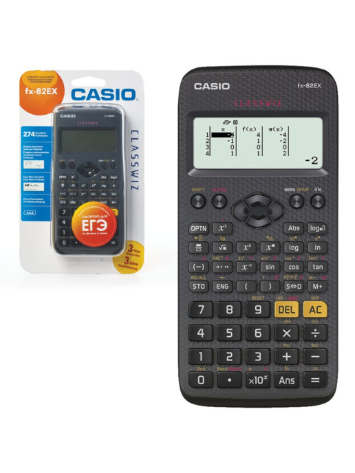 фото Калькулятор инженерный casio fx-82ex-w-et-v, 274 функции, батарея, сертифицирован для егэ