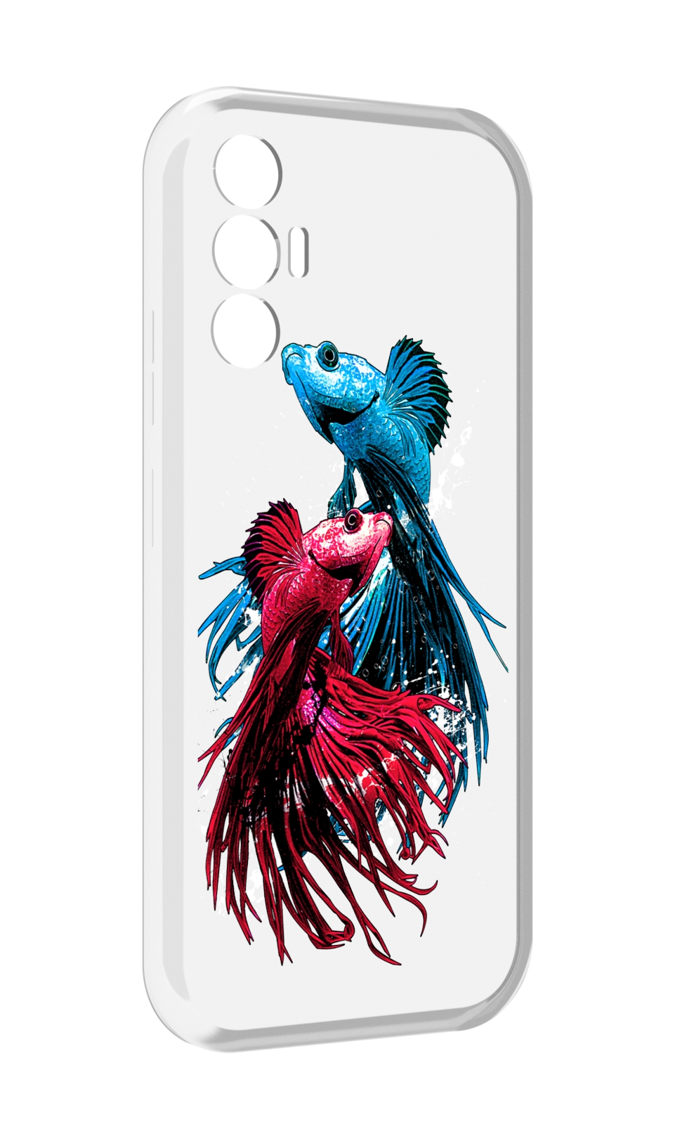 

Чехол MyPads рыбы петушки для Tecno Pova 3, Прозрачный, Tocco