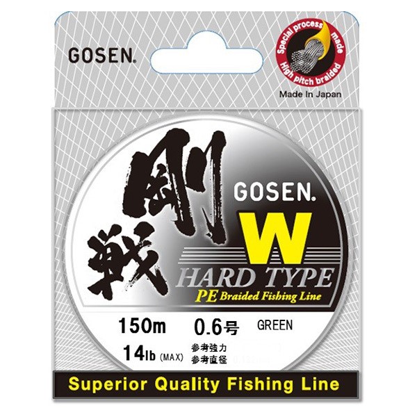 

Шнур плетеный Gosen W 4 braid Hard Type 150м Moss Green (#1.5/(0,216mm)/14,0kg)