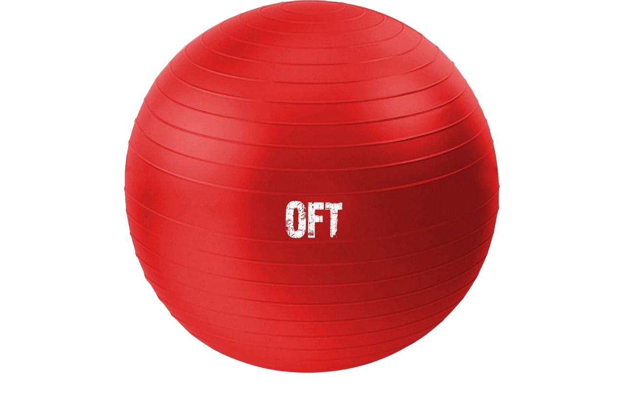 Гимнастический мяч ORIGINAL FITTOOLS 65 см с насосом (красный)
