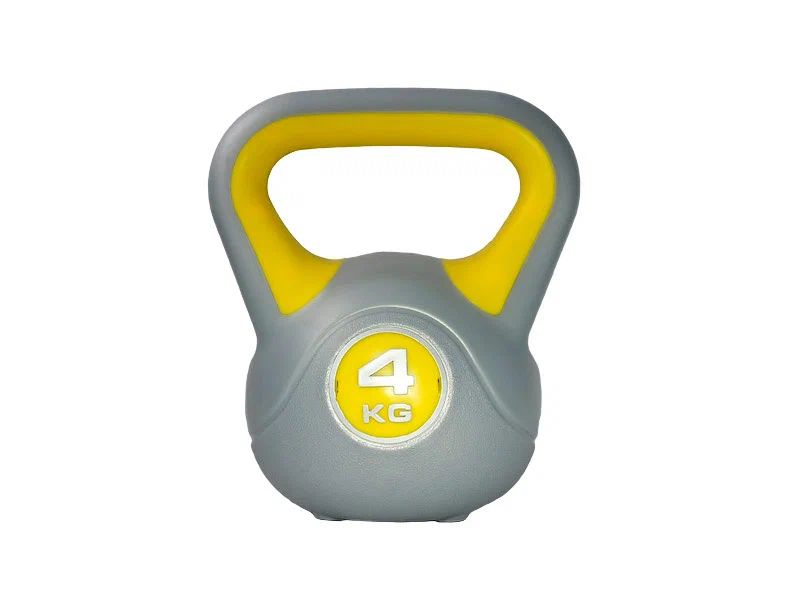 

Гиря LiveUp PLASTIC KETTEL BELL пластик 4кг (серый) LS2047-4, Plastic Kettel Bell
