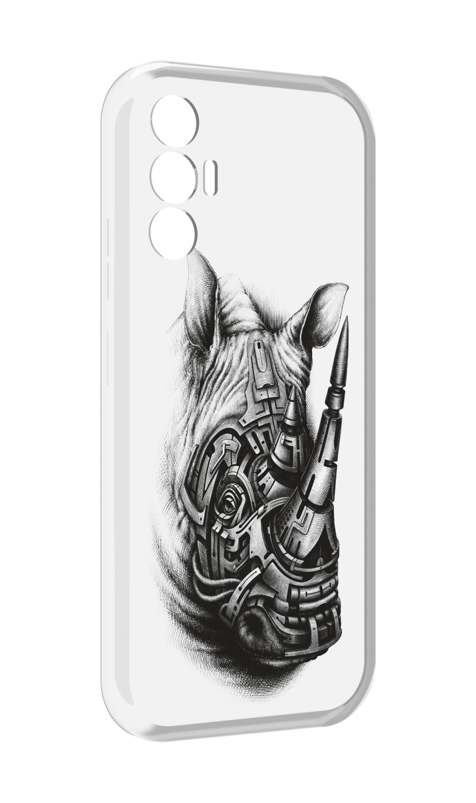 

Чехол MyPads стальной носорог для Tecno Pova 3, Прозрачный, Tocco