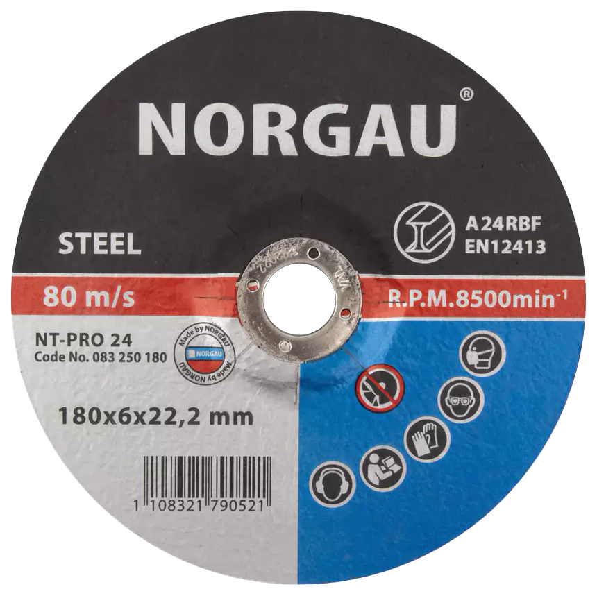 

Армированный зачистной шлифовальный диск NORGAU Industrial средней твердости по стали для
