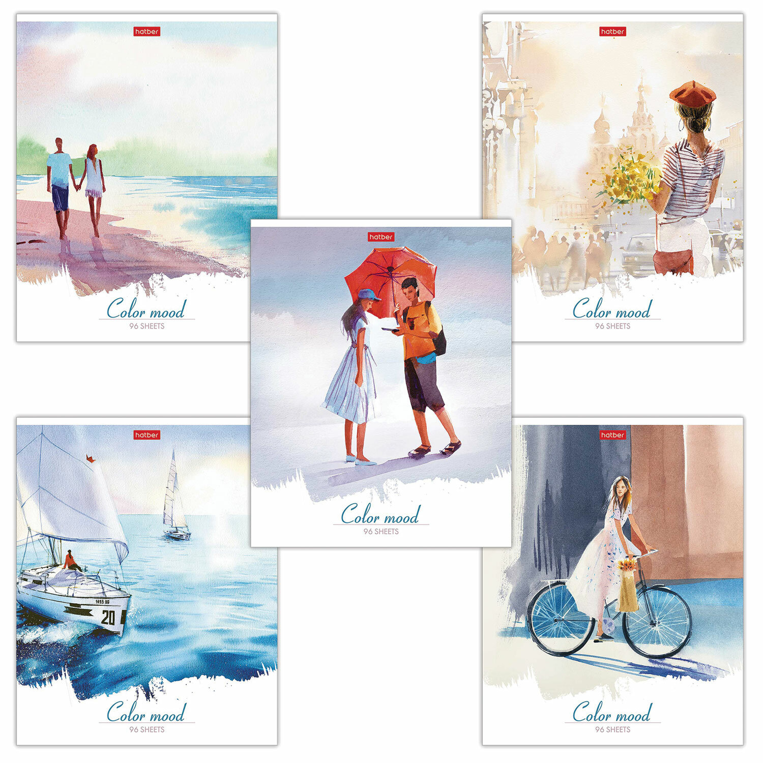 

Тетрадь А5 96л. HATBER скоба клеткаламинация тиснениецветное настроение 5 видов 96Т5лтВ1