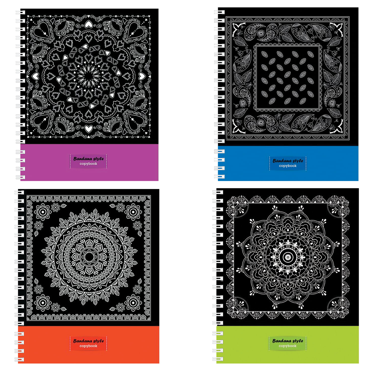 

Тетрадь А5 80 л HATBER VK спираль клетка картон BANDANA STYLE 4 вида 80Т5C1сп T280454