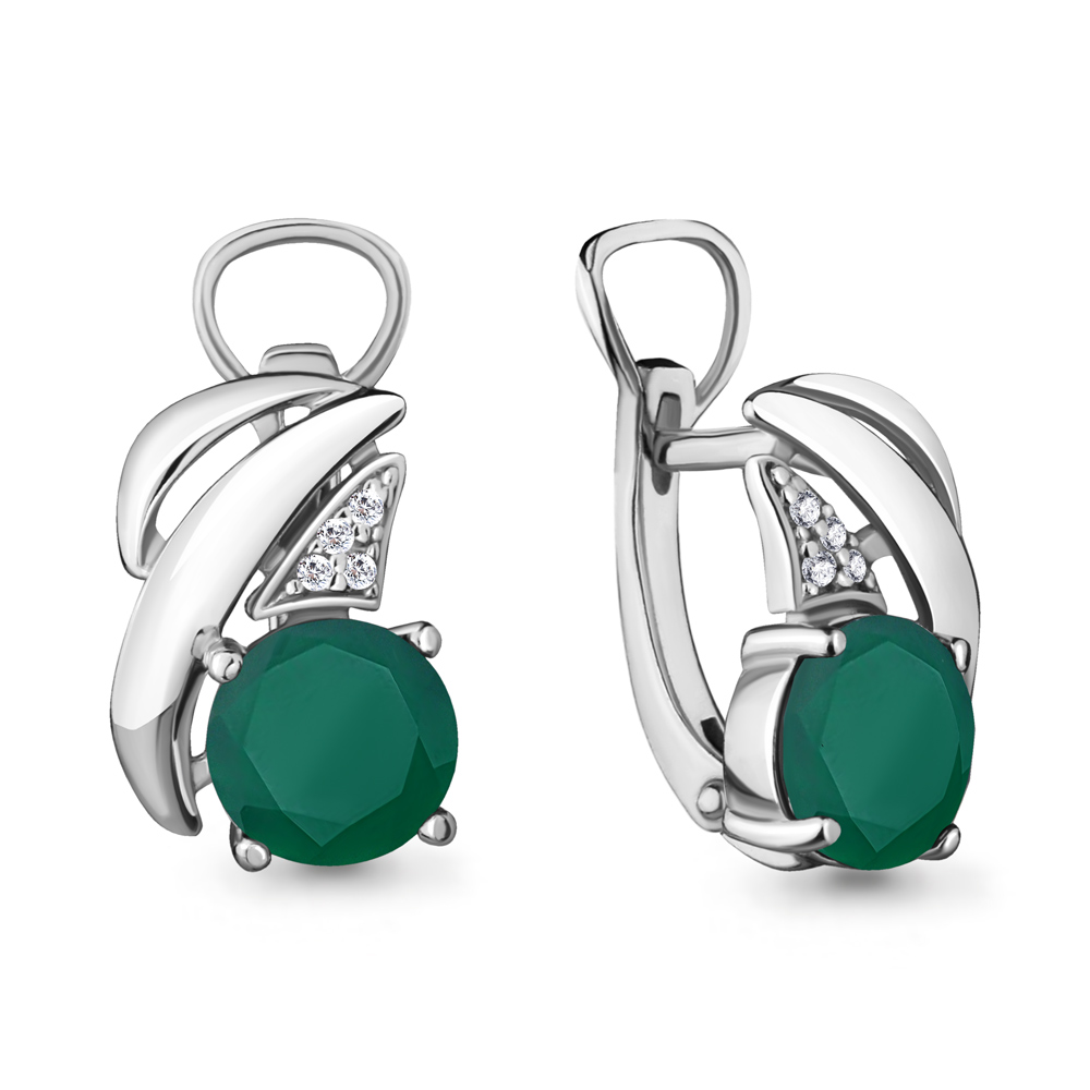 

Серьги из серебра с агатом Aquamarine 4486709А_925_р, 4486709А_925_р