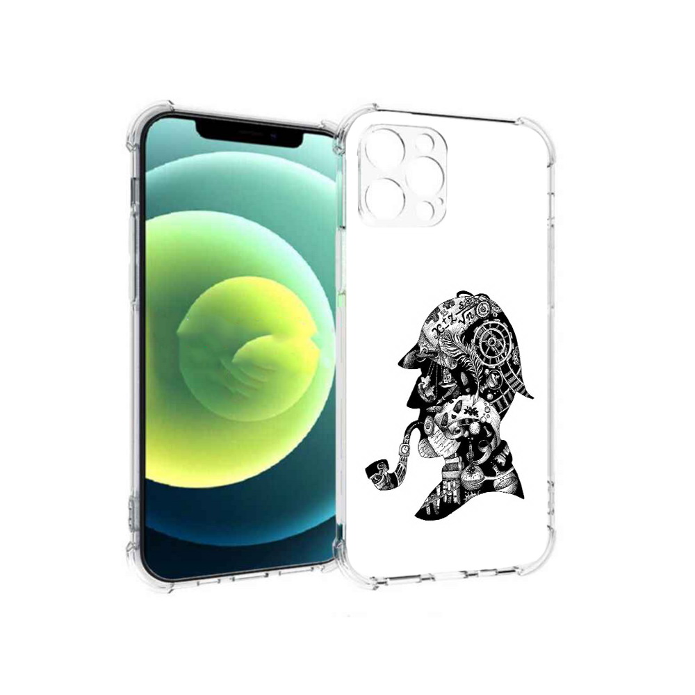

Чехол MyPads Tocco для Apple iPhone 12 Pro мужчина с трубкой абстракция (PT157529.613.488), Прозрачный, Tocco
