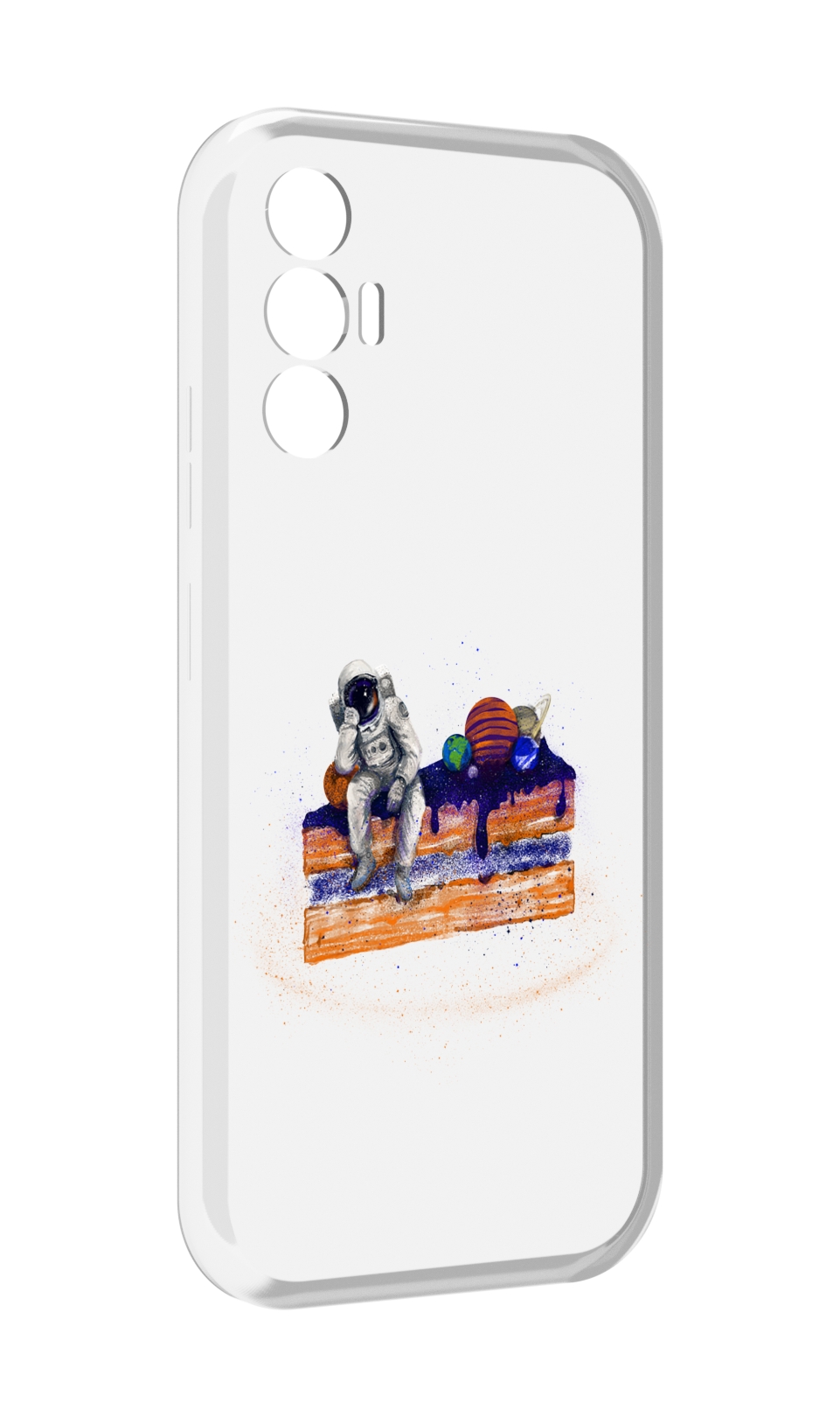

Чехол MyPads торт с планетами для Tecno Pova 3, Прозрачный, Tocco
