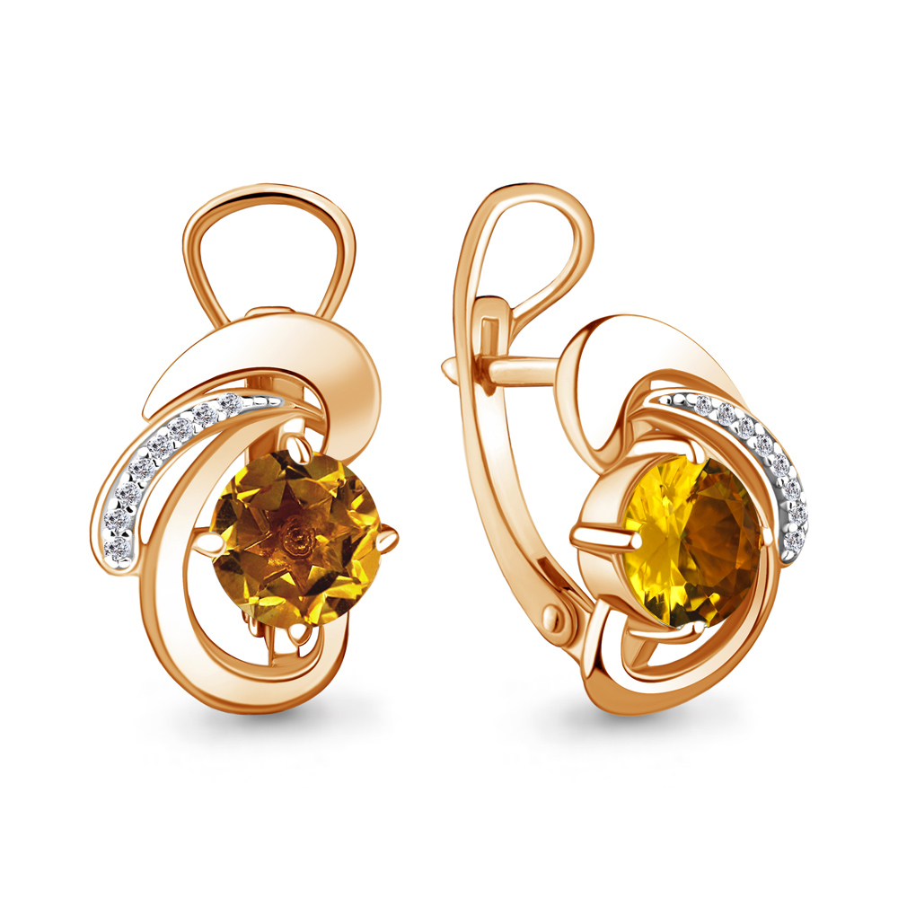 

Серьги из серебра с фианитом Aquamarine 4486806А_925_з, 4486806А_925_з