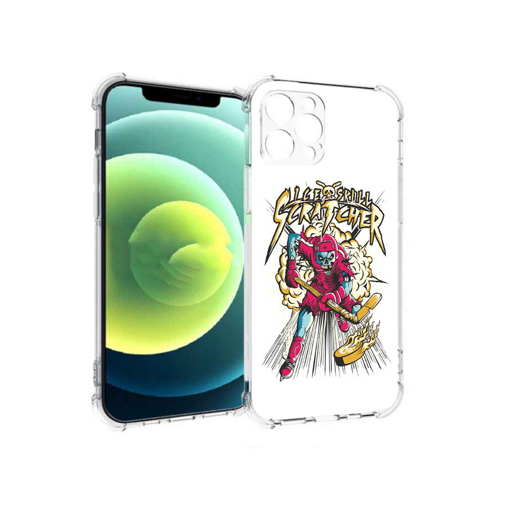 

Чехол MyPads Tocco для Apple iPhone 12 Pro нарисованный скелет хоккеист (PT157529.613.514), Прозрачный, Tocco