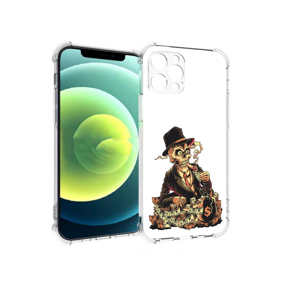 

Чехол MyPads Tocco для Apple iPhone 12 Pro нарисованный череп с сигаретой, Прозрачный, Tocco