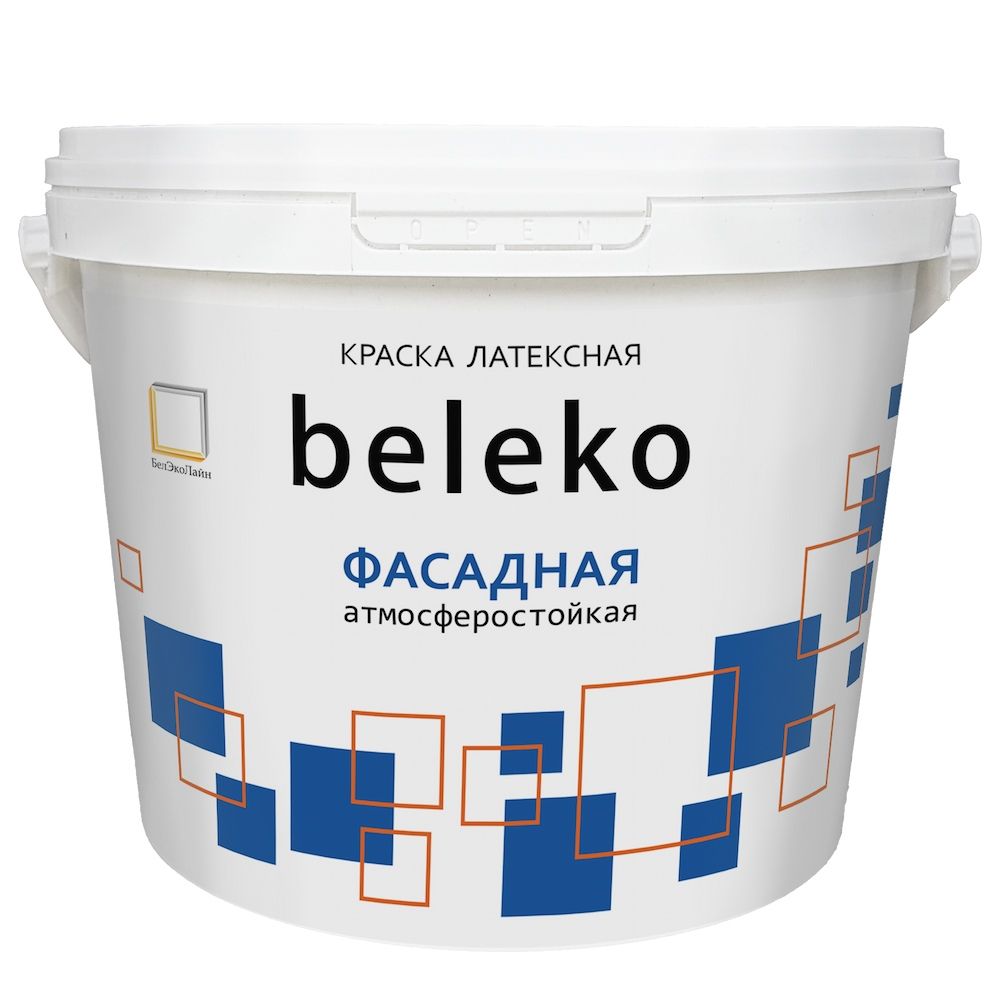 фото Краска в/д belecoline фасадная, 14кг белоснежная, быстросохнущая.