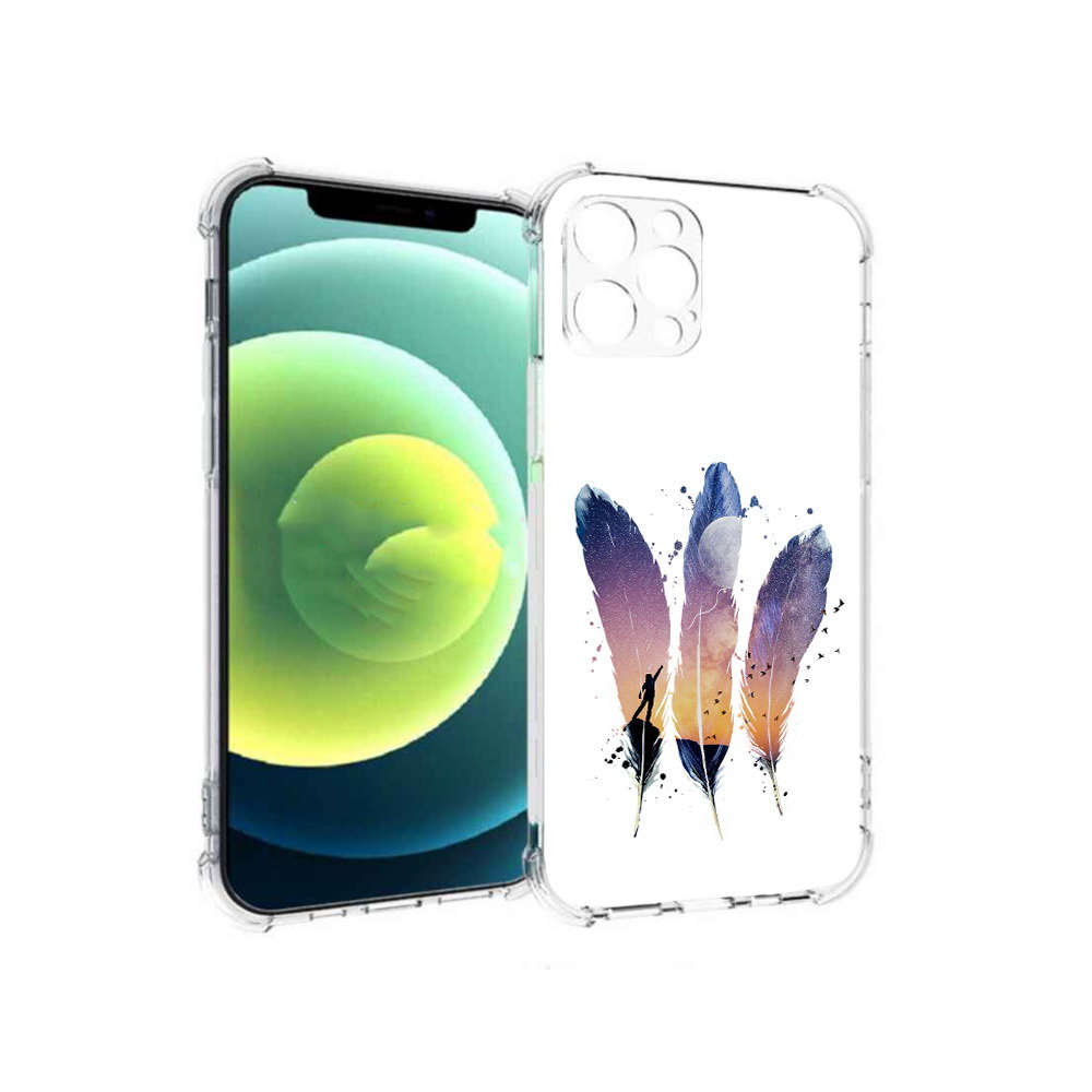 

Чехол MyPads Tocco для Apple iPhone 12 Pro небесные перья (PT157529.613.519), Прозрачный, Tocco