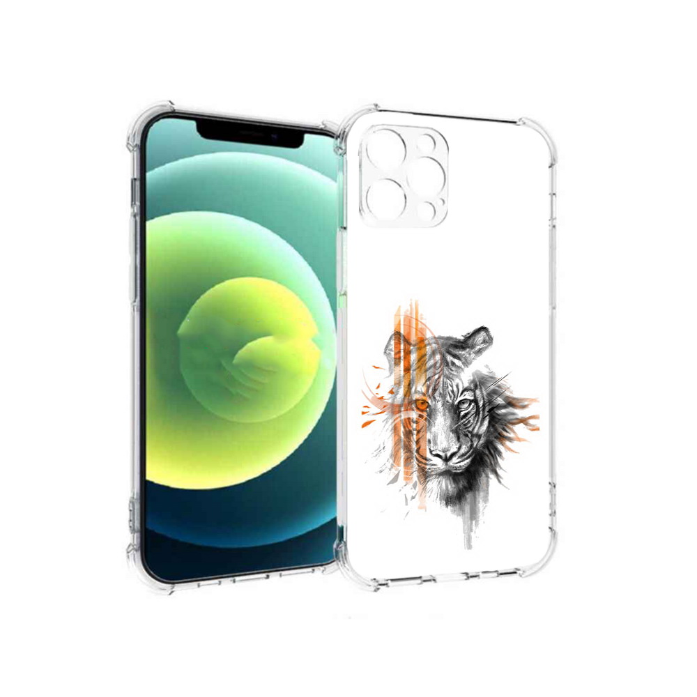 

Чехол MyPads Tocco для Apple iPhone 12 Pro огненный тигр (PT157529.613.526), Прозрачный, Tocco