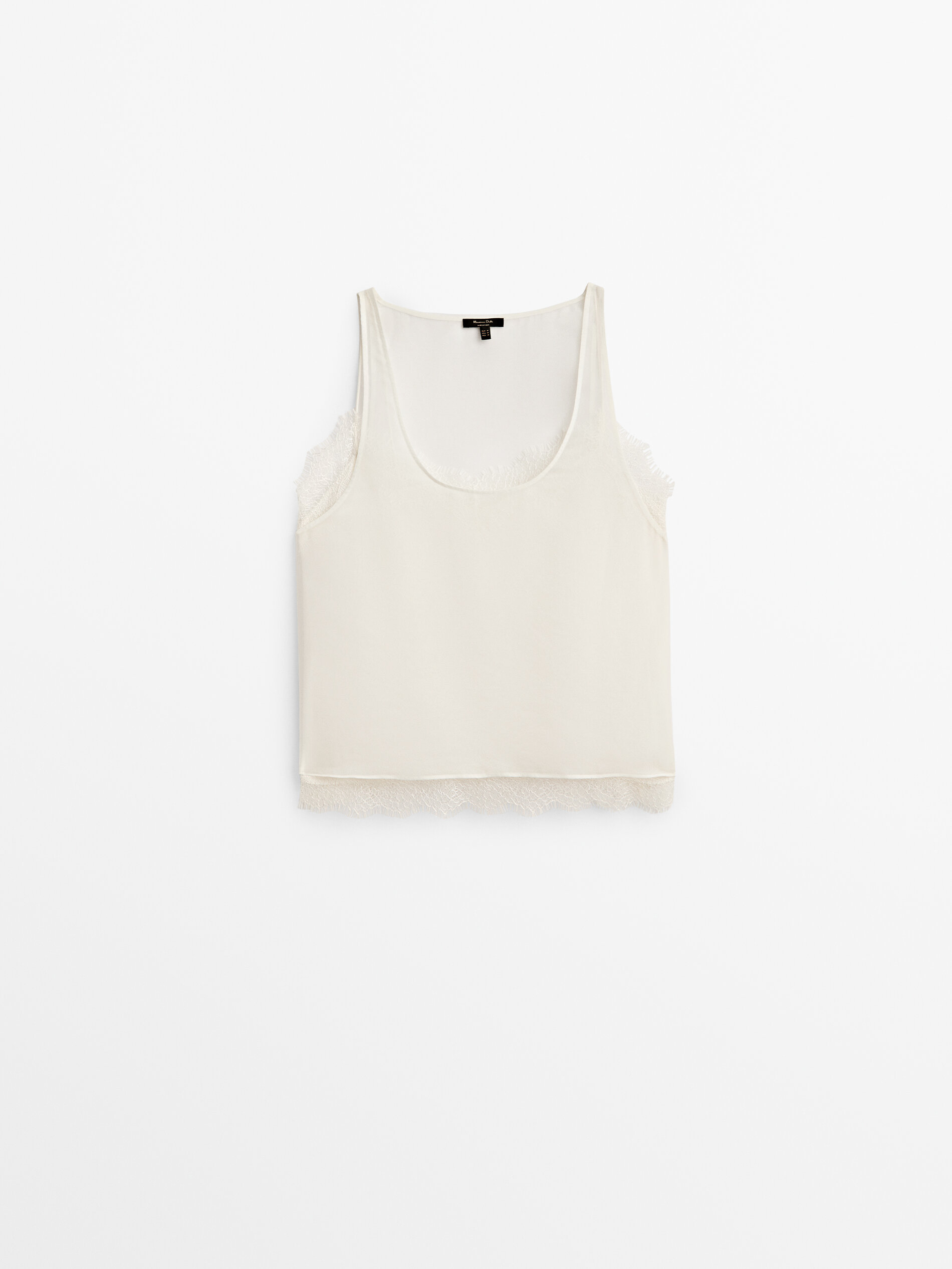 

Топ женский Massimo Dutti 05154550712 белый L, 05154550712